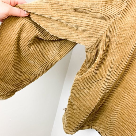 Vintage Gloria Vanderbilt tan corduroy sherpa collar quilted liner coat 2X - Picture 8 of 10